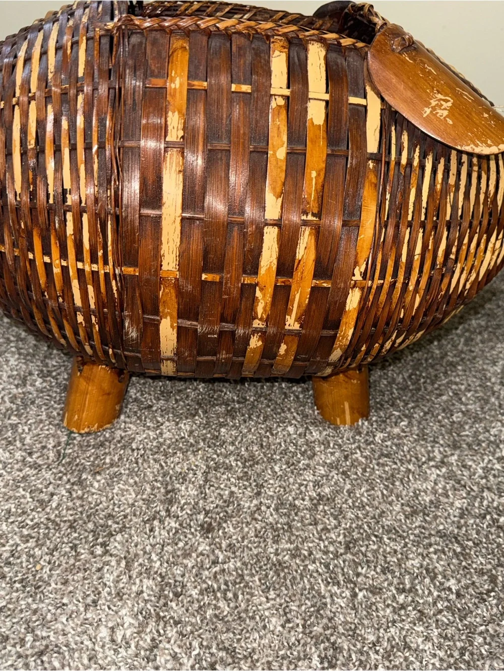 Wicker handmade pig basket